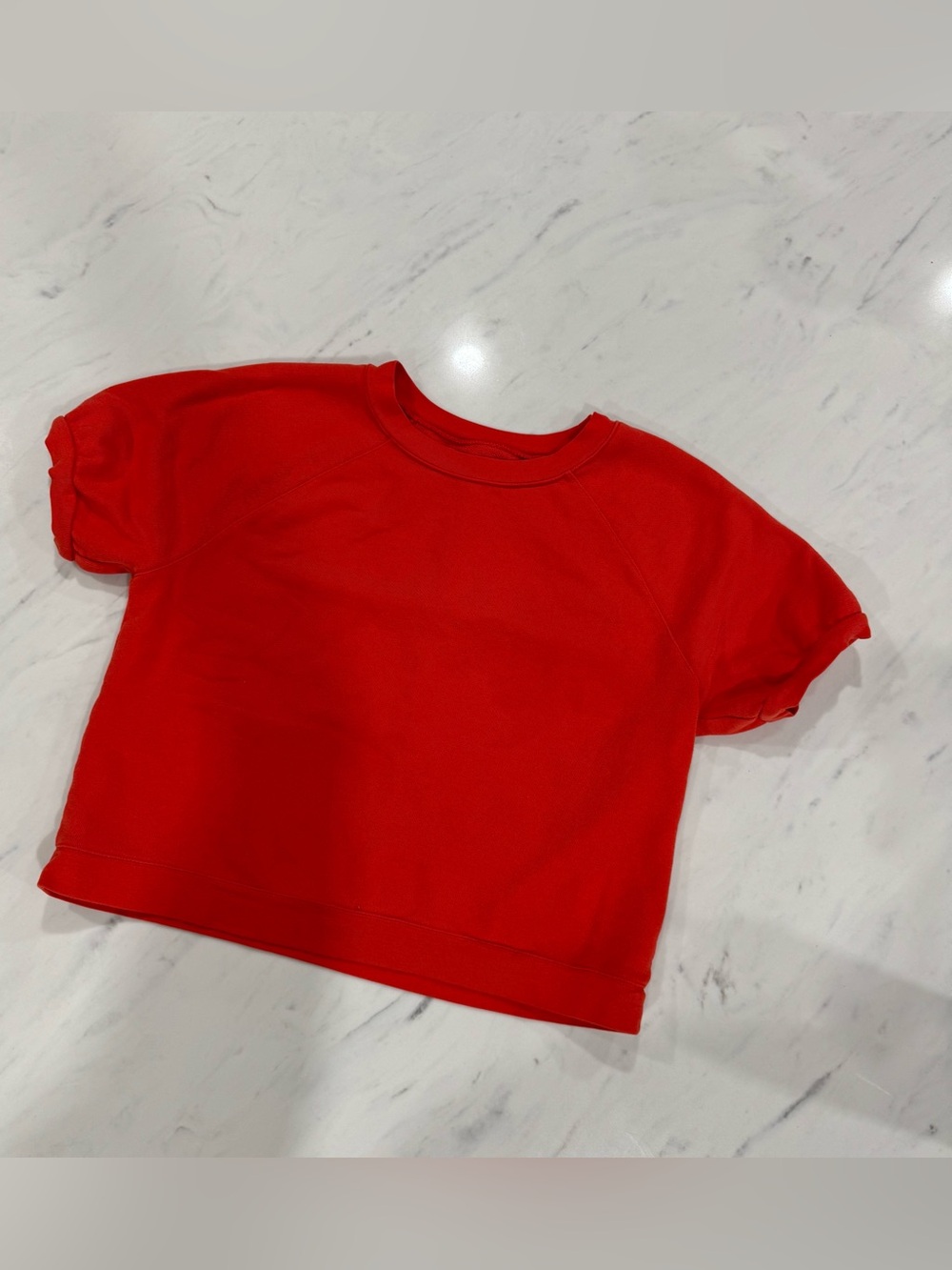 Madewell Red Short Sleeve Crewneck Sweater